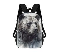 sinyumoney Majestic Bear Black Ink Mochila Escolar, Mochila Para Portátil, Mochila Para Camping, Aventuras Al Aire Libre Y Viajes Diarios 17inch