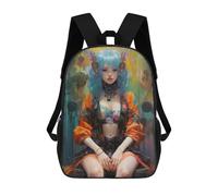 sinyumoney Majestic Deer Aurora Mochila Escolar Impermeable Para Ordenador Portátil Para Adolescentes, Niños, Mujeres Y Hombres, Punk Girl No3, 17"