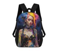 sinyumoney Majestic Deer Aurora Mochilas Para Niños, Mochila Escolar, Mochila Impresa 3D Para Niños Mochila De Viaje, Bolsa De Libros, Bolsa De Escuela Para Niños, Punk Girl No5, 17"