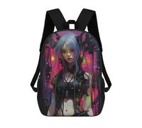 sinyumoney Majestic Deer Aurora Mochilas Para Niños, Mochila Escolar, Mochila Impresa 3D Para Niños Mochila De Viaje, Bolsa De Libros, Bolsa De Escuela Para Niños, Punk Girl No8, 17"
