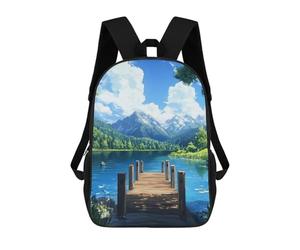 sinyumoney Majestic Deer Aurora Mochilas Para Niños, Mochila Escolar, Mochila Impresa 3D Para Niños Mochila De Viaje, Bolsa De Libros, Bolsa De Escuela Para Niños, The Dock, 17"