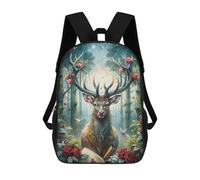 sinyumoney Majestic Deer in Enchanted Forest Mochilas Para Niños Mochila Escolar Mochila Escolar Impresa En 3D Para Niños Estudiantes De Primaria Y Secundaria 17inch