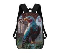 sinyumoney Majestic Eagle Statue in Gothic Setting Mochila Escolar Para Niños Mochila Escolar Impresa En 3D Mochila Escolar De Moda Para Niños De Primaria Y Secundaria 17inch