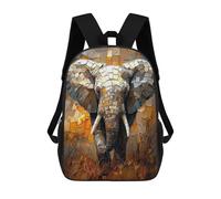 sinyumoney Majestic Elephant in Dynamic Impasto Art Mochila Infantil, Mochila Escolar Impresa En 3D, Mochila Para Niños Y Niñas, Mochila Escolar Ajustable Para La Escuela Primaria 17inch