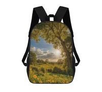 Sinyumoney Majestic Gold Lighthouse Mochila Escolar Impermeable Para Ordenador Portátil, Ideal Para Escuela, Trabajo Y Viajes, Wildflower Field At Dawn, 17"