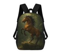 sinyumoney Majestic Horse Rearing in Forest Mochila Escolar De Moda Para Papelería, Impermeable, Informal, Para El Campus, Actividades Al Aire Libre, Viajes Y Deportes 17inch