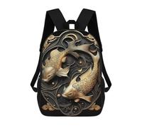 sinyumoney Majestic Koi Fish Art Deco Mochilas Escolares Ligeras Para Aeropuerto, Estudiantes Universitarios, Mochila Para La Escuela/trabajo/viajes 17inch