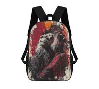 sinyumoney Majestic Lion Contemporary Expressionist Portrait Mochila Infantil, Mochila Escolar Impresa En 3D, Mochila Para Niños Y Niñas, Mochila Escolar Ajustable Para La Escuela Primaria 17inch