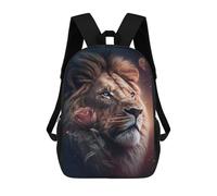 sinyumoney Majestic Lion Rose Mochila Escolar Impresa En 3D Para Niños, Mochila Escolar Informal De Moda Para Viajes Para Niños Y Estudiantes 17inch