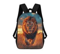 sinyumoney Majestic Lion Running In Africa at Sunset - Wildlife Photo Mochila Infantil, Mochila Escolar Para Niños Y Adolescentes, Mochila De Viaje, Mochila Escolar, Mochila Para Libros 17inch