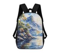 sinyumoney Majestic Mountain Lake Mochila Escolar Infantil Impresa En 3D Para Niños, Mochila De Viaje De Alta Capacidad, Mochilas Para Libros De 17 Pulgadas Para Niños