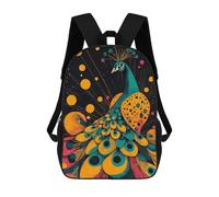 sinyumoney Majestic Peacock Illustration Vibrant And Elegant Design Peacock with Colorful Feathers Mochila Escolar/de Negocios Resistente Para Portátil Para Niños/niñas/adolescentes 17inch