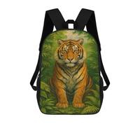 sinyumoney Majestic Tiger in Lush Jungle Mochila Escolar Infantil De 17 Pulgadas Con Estampado 3D, Mochila Moderna Para Niños, Mochilas De Viaje, Bolsas Para Libros, Mochila Escolar Infantil