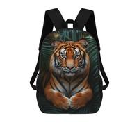 sinyumoney Majestic Tiger Portrait in Lush Foliage Mochilas Infantiles Mochila Escolar Impresa En 3D Para Niños Mochilas De Viaje Bolsas Para Libros Para Niños 17inch Mochila Escolar