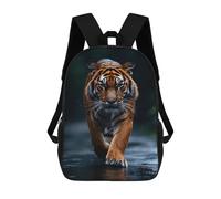 sinyumoney Majestic Tiger Walking Forward Mochila Infantil De 17 Pulgadas, Mochila Escolar Con Estampado 3D De Dibujos Animados Para Niños Y Adolescentes.