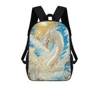 sinyumoney Majestic White Dragon Fantasy Mochila Escolar Para Niños, Mochila Escolar Impresa En 3D Para Estudiantes De Primaria Y Secundaria 17inch