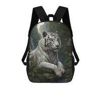sinyumoney Majestic White Tiger Mochila Escolar Mochilas Escolares Para Niñas Y Niños Mochila Con Bolsillo Mochila Escolar De Moda Para Niños 17inch