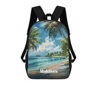 sinyumoney Maldives Tropical Beach Paradise Mochila Escolar Mochilas Escolares Para Niñas Y Niños Mochila Con Bolsillo Mochila Escolar De Moda Para Niños 17inch