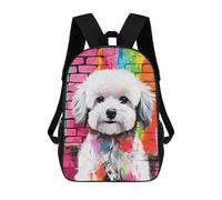 sinyumoney Maltese Dog Graffiti Mochila Escolar Grande, Ligera E Informal: Perfecta Para Viajes, Trabajo Y Uso Diario 17inch