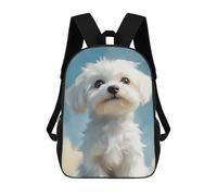 sinyumoney Maltese Dog Portrait Mochila Escolar Infantil De 17 Pulgadas Con Estampado 3D, Mochila Moderna Para Niños, Mochilas De Viaje, Bolsas Para Libros, Mochila Escolar Infantil