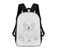 sinyumoney Maltese Dog Puppy Mochilas Infantiles Impresas En 3D De 17 Pulgadas. Mochila Escolar Informal Impresa En 3D Para Niños De Primaria Y Secundaria.