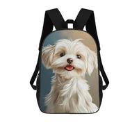 sinyumoney Maltese Puppy Portrait Mochila Escolar, Bolso De Negocios, Bolso Para Portátil Resistente Para Niños/niñas/adolescentes 17inch