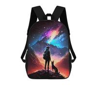 sinyumoney Man And His Dog Universe Mochila Infantil Escolar Para Niños Con Estampado 3D De Dibujos Animados, Mochila Escolar Para Estudiantes, Mochila Para Portátil Para Niños Y Niñas 17inch