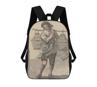 sinyumoney Man Carrying Bird Cages Mochilas Para Niños, Mochilas Escolares Personalizadas En 3D Para Niños Y Niñas, Mochilas Escolares Grandes, Mochilas Informales Para El Día A Día 17inch