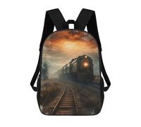 sinyumoney Man Facing Bright Future Mochila escolar impermeable para ordenador, perfecta para viajes, trabajo y uso diario, Tren en Foggy Sunset, 17"