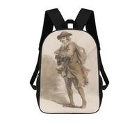sinyumoney Man in A Hat with A Bag Mochila De Día Mochila De Negocios Mochila Impermeable Para Libros Para Hombres/mujeres 17inch