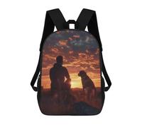 sinyumoney Man With His Dog In Mind Mochila Escolar Resistente Al Agua, Mochila De Viaje, Bolsa Para Computadora Para La Escuela/trabajo/viajes 17inch