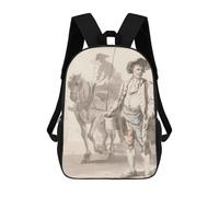 sinyumoney Man with Horse And Bucket Mochila Infantil De Moda Divertida Mochila Escolar Para Niños Y Adolescentes Con Impresión 3D Para Niños 17inch