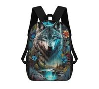 sinyumoney Mandala Jungle Wolf Mochila Escolar Impresa En 3D Para Niños, Mochila Escolar Informal De Moda Para Viajes Para Niños Y Estudiantes 17inch