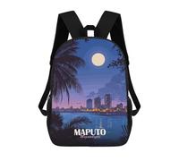 sinyumoney Maputo Mozambique Cityscape at Night Mochila Escolar Para Niñas Y Niños, Mochilas De Gran Capacidad, Mochilas Ligeras Para Niños Y Estudiantes 17inch