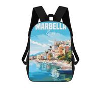 sinyumoney Marbella Spain Travel Mochila Infantil Para Niñas Y Niños, Mochila De Día, Escuela Primaria, Perfecta Para La Vuelta Al Cole O Educación Física, Regalos Y Viajes 17inch