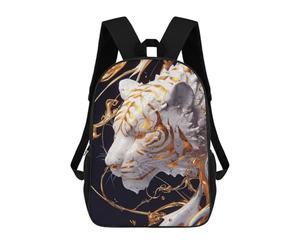 sinyumoney Marble Tiger with Golden Accents Mochila Escolar, Mochila Para Portátil, Mochila Unisex Informal Para La Escuela/trabajo/viajes 17inch
