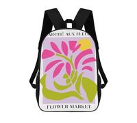 sinyumoney Marche Aux Fleurs Print Mochila Escolar Para Ordenador Portátil Para La Escuela/trabajo/viajes: Perfecta Para Viajes, Trabajo Y Uso Diario 17inch