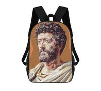 sinyumoney Marcus Aurelius Low Poly Mochila Infantil Escolar Para Niños Con Estampado 3D De Dibujos Animados, Mochila Escolar Para Estudiantes, Mochila Para Portátil Para Niños Y Niñas 17inch