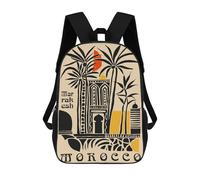 sinyumoney Marrakesh, Morocco Travel Poster Mochilas Infantiles Impresas En 3D De 17 Pulgadas. Mochila Escolar Informal Impresa En 3D Para Niños De Primaria Y Secundaria.