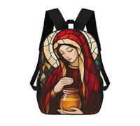 sinyumoney Mary Magdalene Stained Glass Mochila Escolar Mochilas Escolares Para Niñas Y Niños Mochila Con Bolsillo Mochila Escolar De Moda Para Niños 17inch