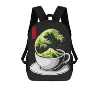 sinyumoney Matcha Great Wave Mochilas Mochilas Infantiles Mochila Escolar Mochila Escolar Infantil Impresa En 3D Mochilas De Viaje De Moda Para Niños De Primaria Y Secundaria 17inch