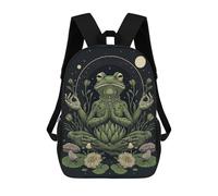 sinyumoney Meditating Frog Art Print Mochila Escolar, Bolso De Negocios, Bolso Para Portátil Resistente Para Niñas Y Adolescentes 17inch