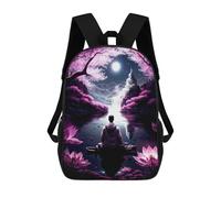 sinyumoney Meditating Monk Mochila Infantil Para Niñas, Mochila Escolar 3D, Mochila Para Niños Pequeños, Mochila Informal De Día, Mochila Escolar De Moda 17inch