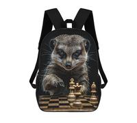 sinyumoney Meerkat Chess Mochila Escolar Para Niños Mochila Escolar Impresa En 3D Mochila Escolar De Moda Para Niños De Primaria Y Secundaria 17inch