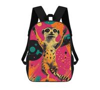 sinyumoney Meerkat Dancing on Vinyl Funky Wildlife Wall Decor Mochila Escolar Para Niñas Mochila Impermeable Mochila Informal De Día Mochila Ligera Para Niño Y Niña Mochila Escolar 17inch