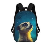 sinyumoney Meerkat Galaxy Mochila, Mochila Infantil, Mochila Escolar Para Estudiantes, Mochila Para Libros, Mochila Escolar Impresa En 3D Para Niños Y Niñas 17inch