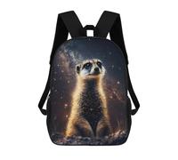 sinyumoney Meerkat in Space -1 Mochila Escolar Secundaria Informal Para Viajes, Mochilas Para La Escuela Secundaria, Para Acampar, Aventuras Al Aire Libre Y Viajes Diarios 17inch