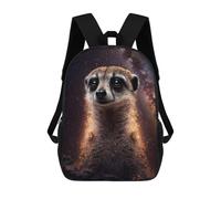 sinyumoney Meerkat in Space Mochila Escolar De Moda, Mochila Para Material Escolar, Mochila Impermeable Informal Para Acampar, Aventuras Al Aire Libre Y Viajes Diarios 17inch