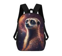 sinyumoney Meerkat in Space Mochila Escolar Para Secundaria Y Preparatoria. Mochila Informal Para Adolescentes, Chicas, Chicos, Mujeres Y Hombres. 17inch