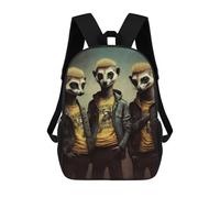 sinyumoney Meerkat Punks Mochilas Para Niños Mochila Escolar Mochila Escolar Impresa En 3D Para Niños Estudiantes De Primaria Y Secundaria 17inch